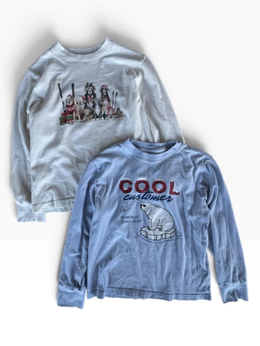Crewcuts winter graphic long sleeve shirts set of 2 size 6-7